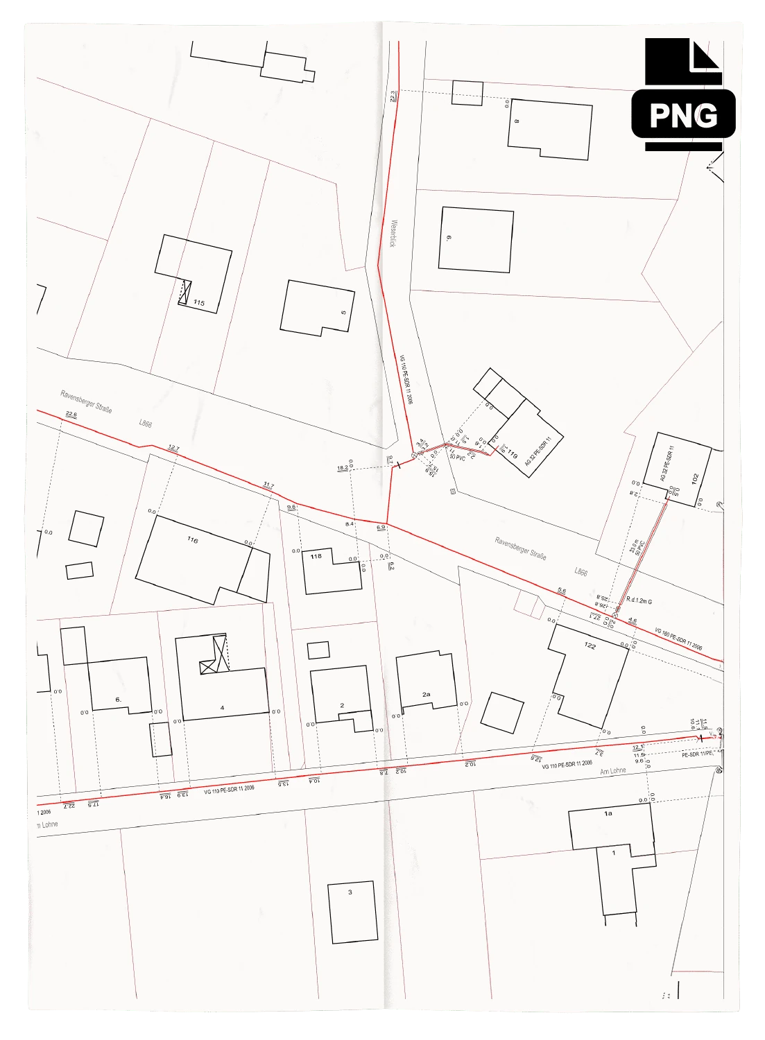 Leitungsplan als Rasterbild ohne Georeferenz